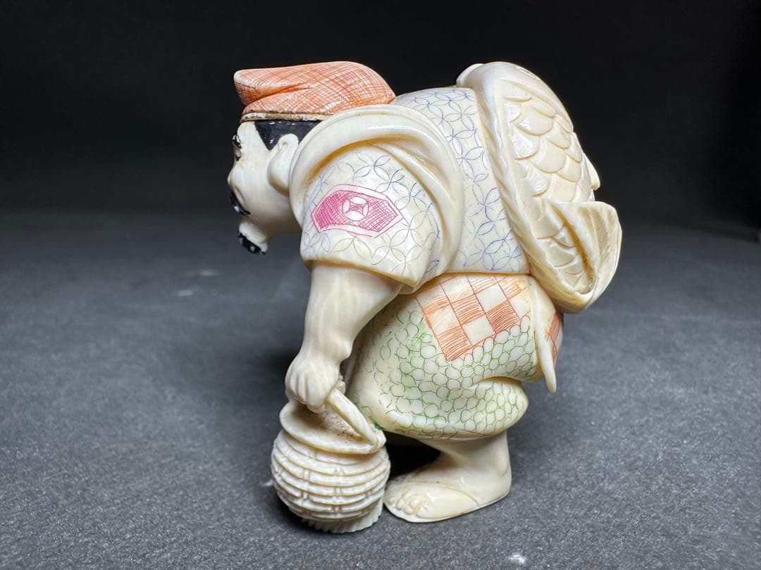 極上 七福神 置物 根付 印籠 天然素材 アンティーク 骨董 飾り物 古美術品