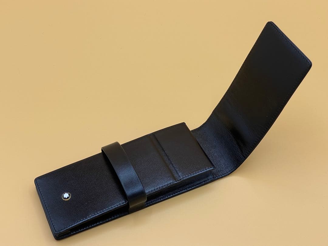 モンブラン MONTBLANC 3本差しレザーペンケース（ブラック）