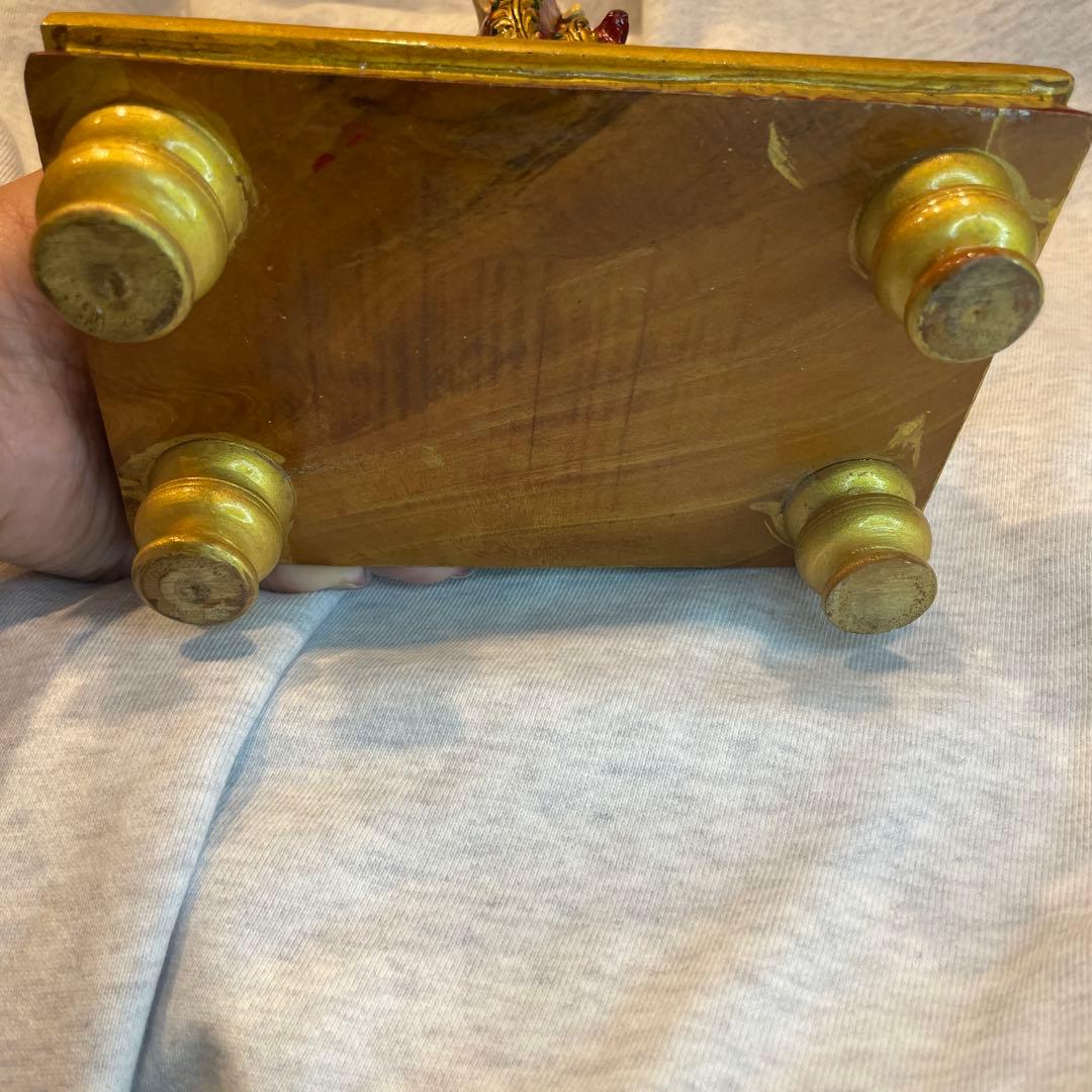 呪物】ガネーシャ像 赤と金 約20cm インテリア置物