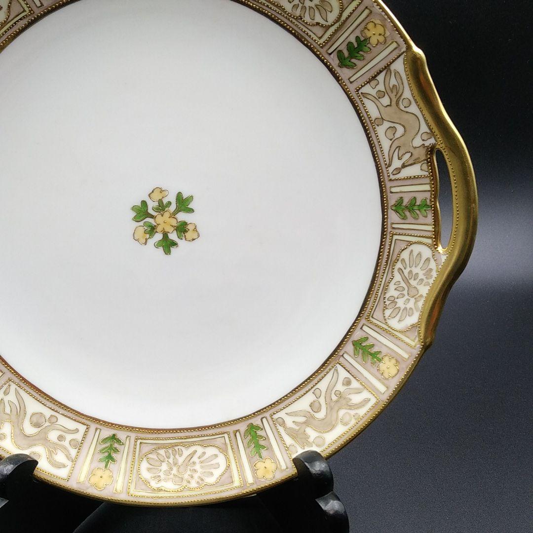 オールドノリタケ 狐 トンボ 絵 ケーキ サービング プレート