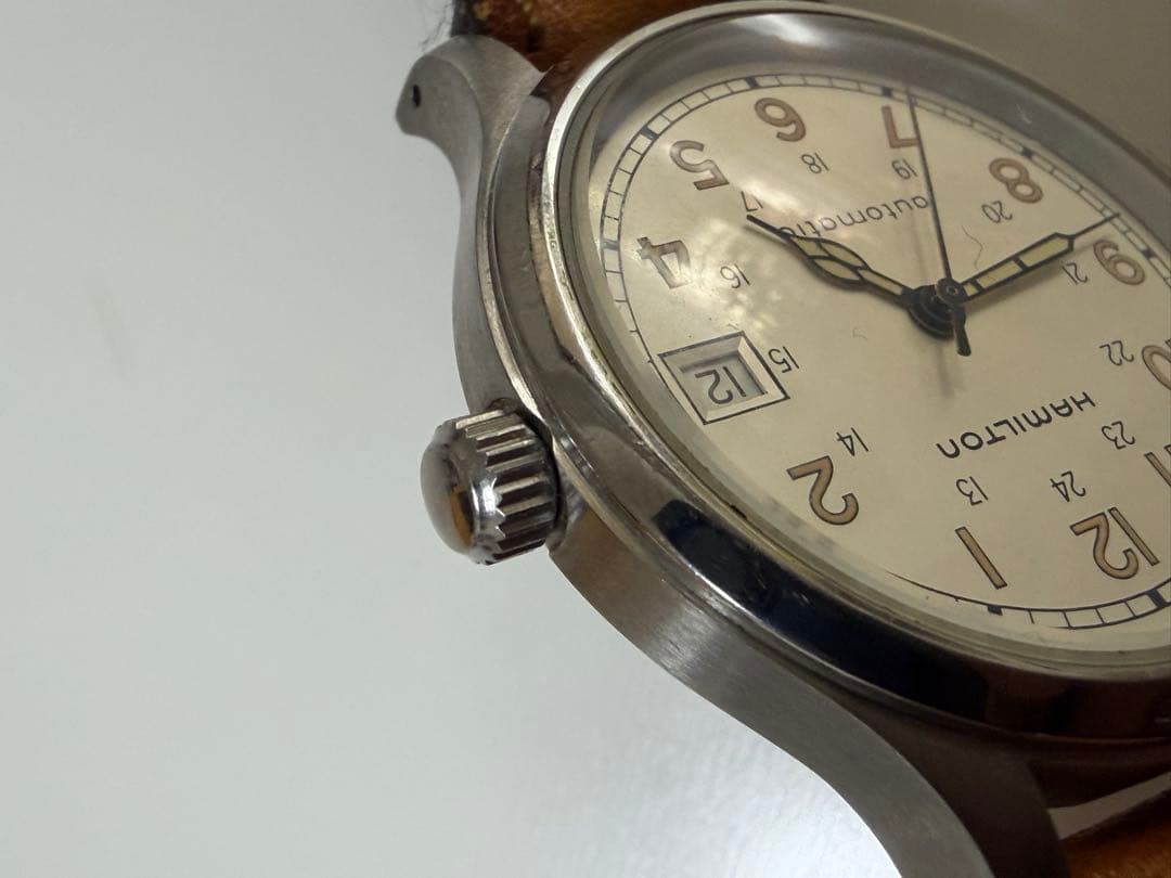 最終値下げ！ハミルトン　カーキ　9721B 自動巻腕時計　白文字盤