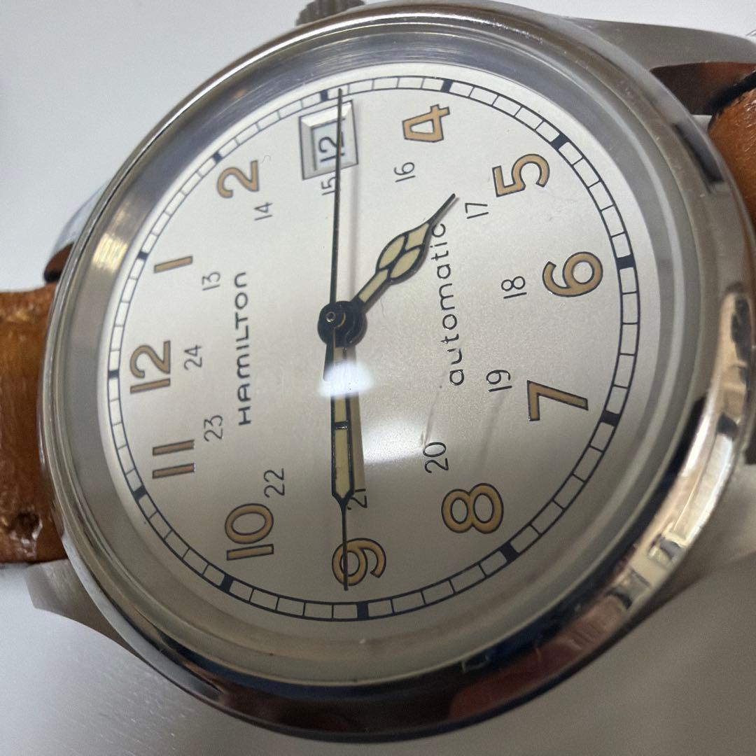最終値下げ！ハミルトン　カーキ　9721B 自動巻腕時計　白文字盤