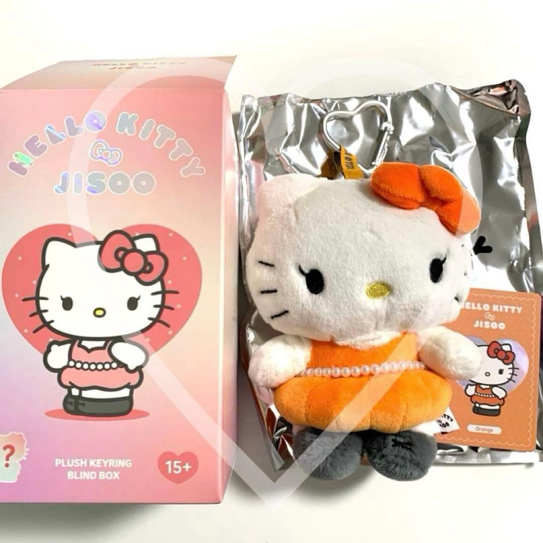 BLACKPINK ジス ハローキティ キティ ぬいぐるみ キーリング オレンジ