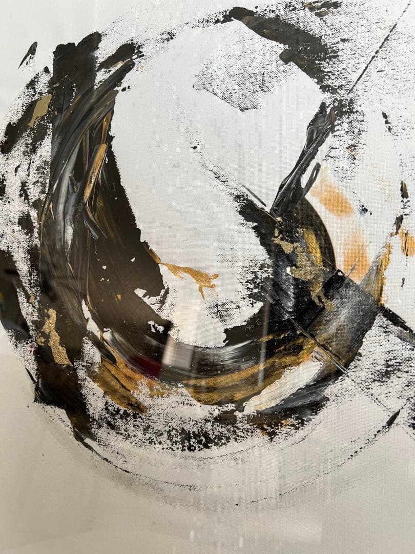 原画/額装済み/和風/禅/絵画/アート/抽象画/モダン/ホテル/黒/ゴールド