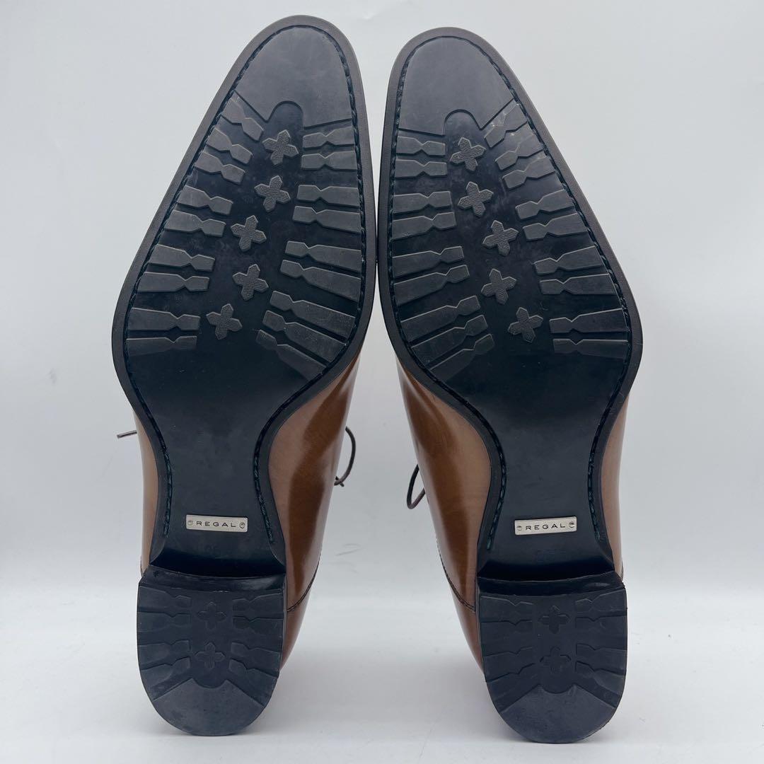 極美品✨リーガル 011R ストレートチップ 内羽根 ライトブラウン 26.5