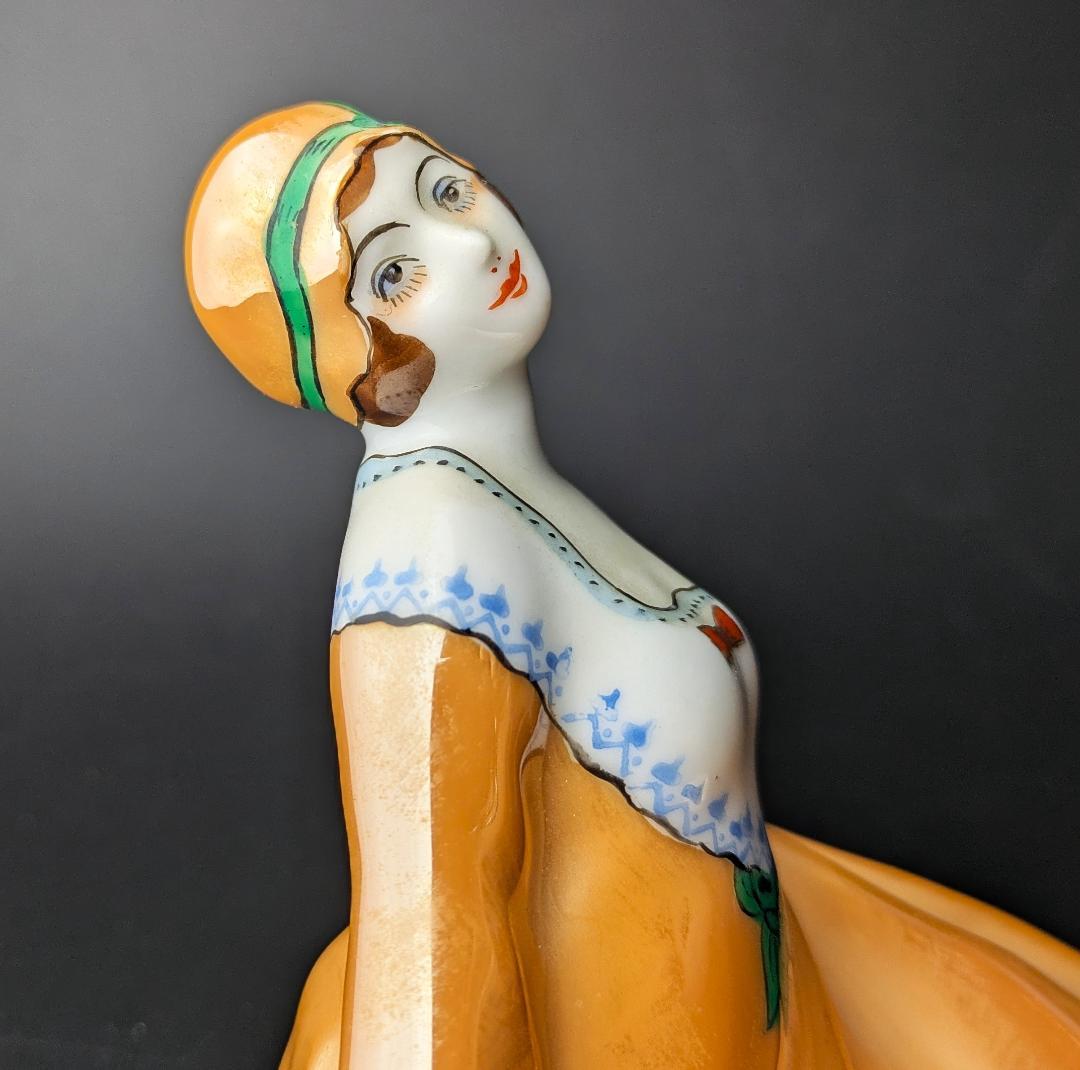 可愛いモガ☆アールデコ ノリタケ デコレディ ラスター彩 ディッシュ M