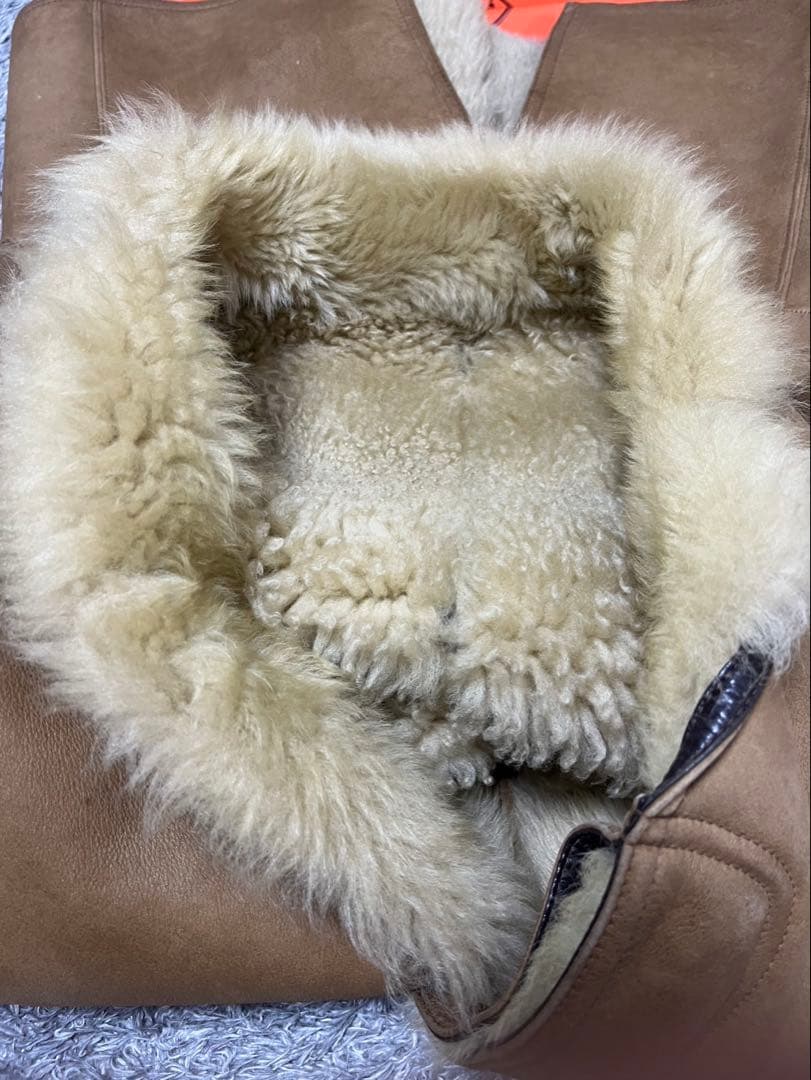 Paul Smith ポールスミス 本革 リアルムートン ロングコート 極厚