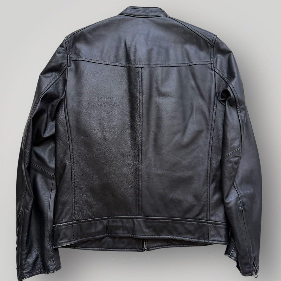 極希少 ナノユニバース ラムレザー シングルライダース キルティング