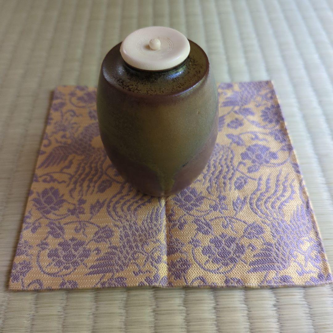 A 384 丹波肩衝茶入・信水窯 （新品未使用品）