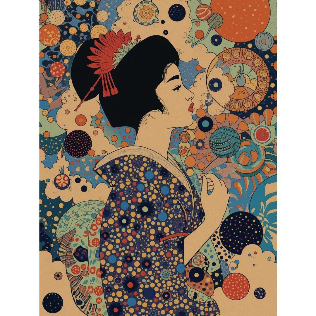 A3サイズ 267 レトロモダン和風ポスター着物女性イラスト大正ロマン