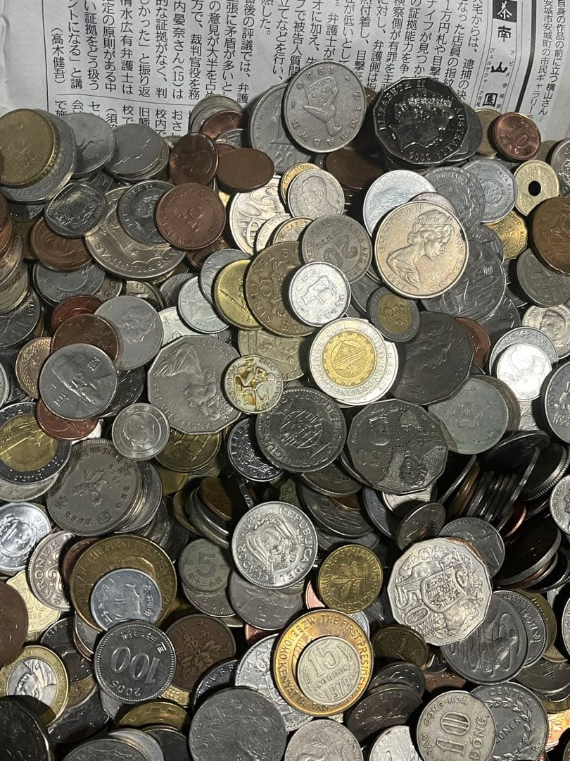 5.2kg 外国 まとめて 硬貨 古銭 貨幣 素材用