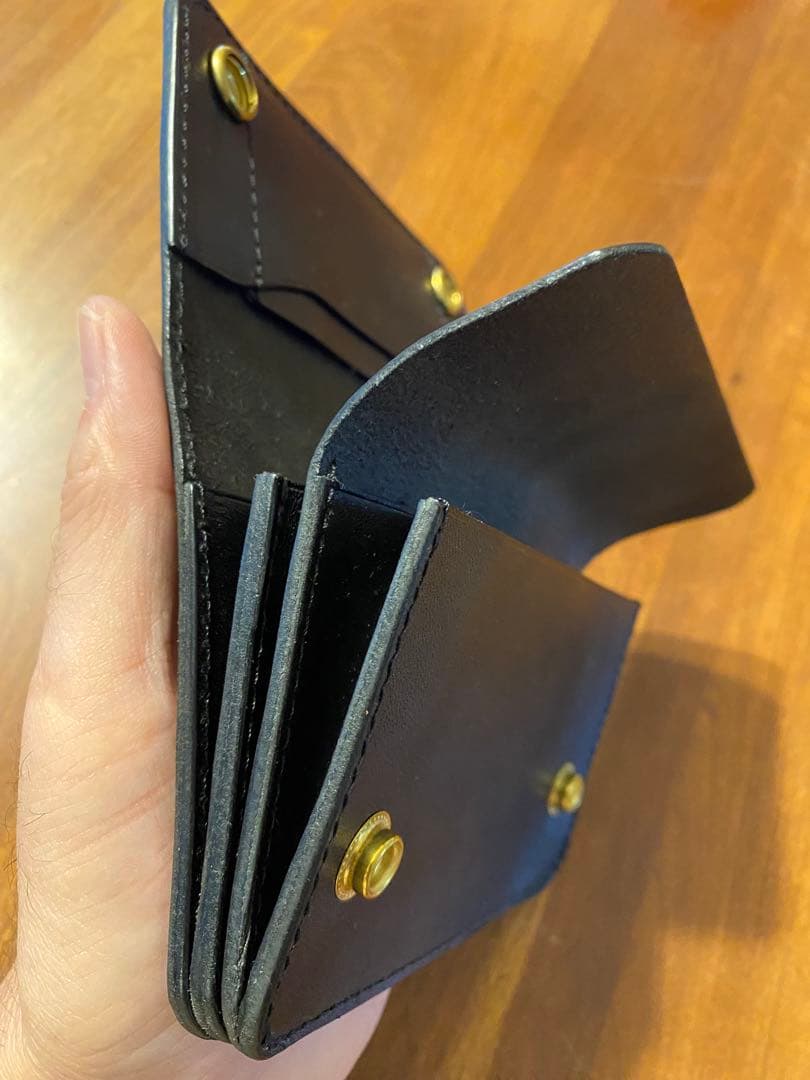 トラッカーウォレット　ミドル　三層　栃木レザー　ブラック