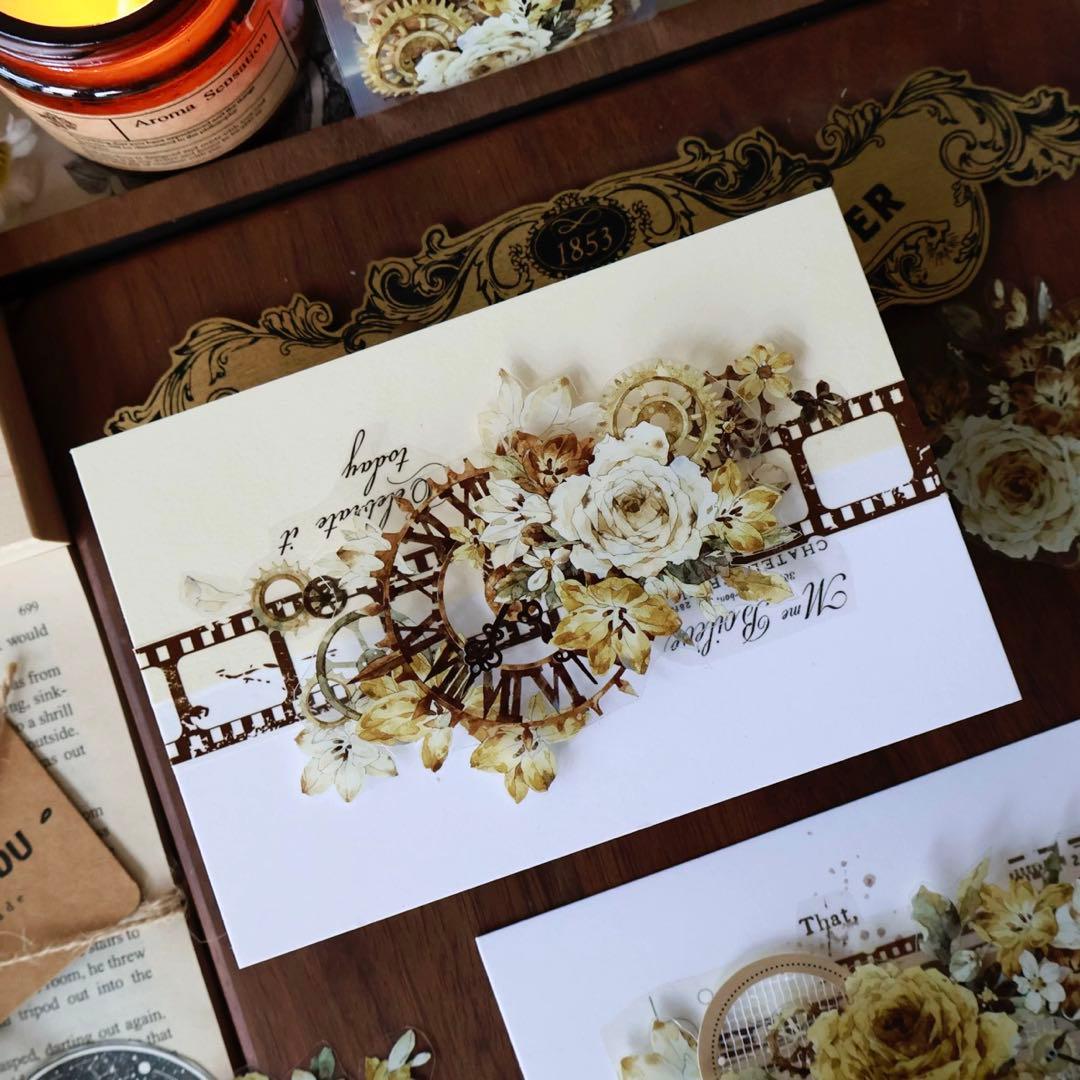 壹洱原创《琥珀流光》海外マスキングテープ　マステ 【2371】