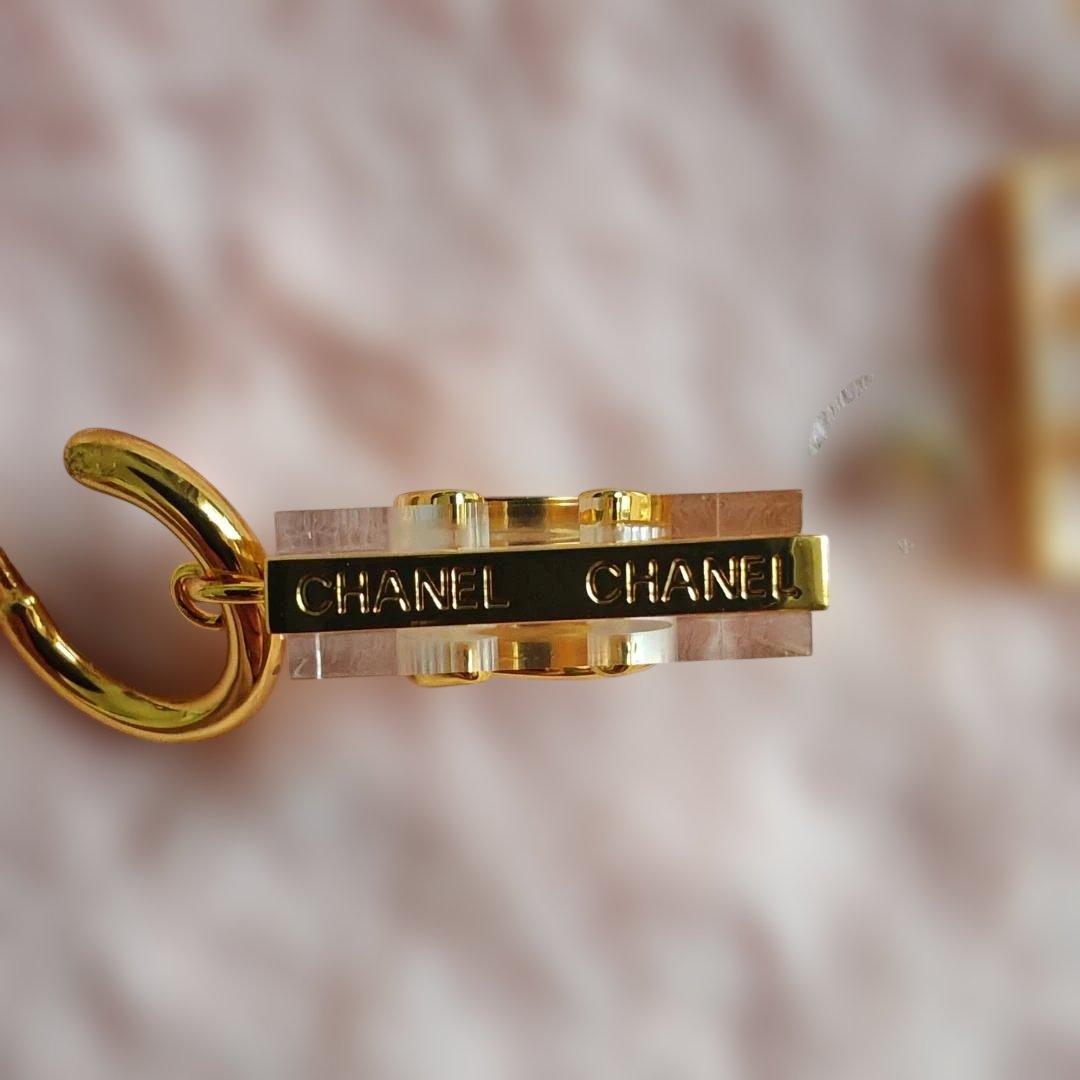 CHANEL ココマーク クリア スクエア ゴールド トランスペアレント