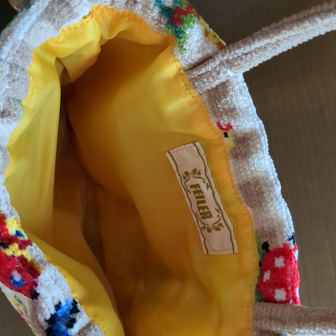 フェイラー ハイジ ハンドバッグ 巾着 チェック　ベージュ