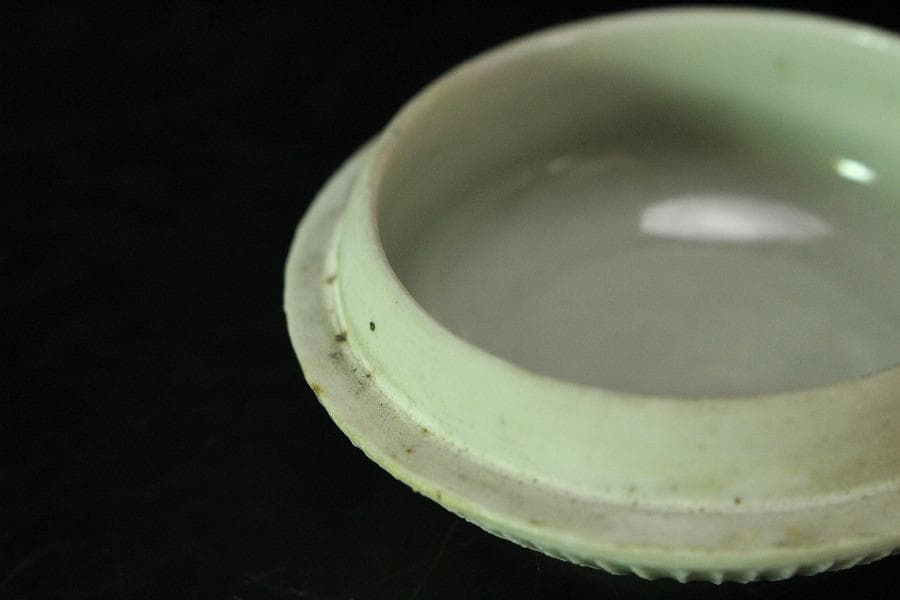 中国美術 唐物 青白磁 香合 茶道具伝来(K-YC378)