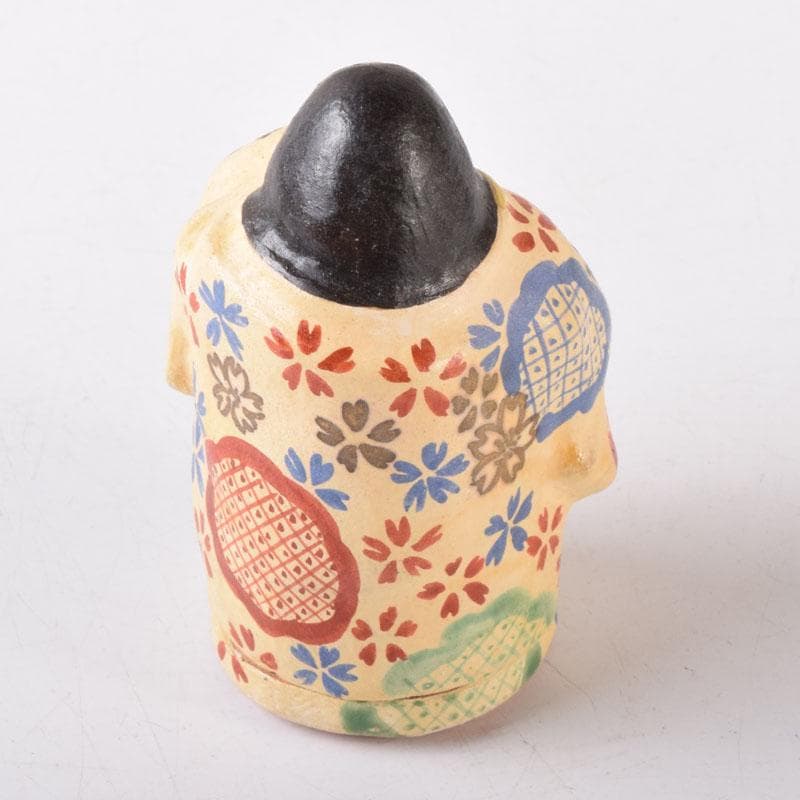 茶道具　竹斎造　色絵　乙御前香合　共布共箱　V　7476