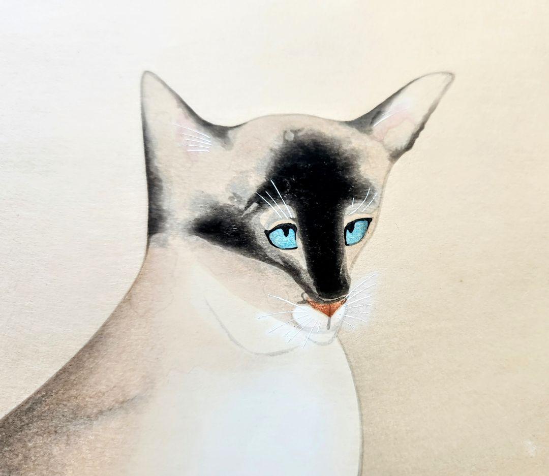 奥村土牛【シャム猫】木版画　直筆サイン　直筆エディションナンバー　落款あり