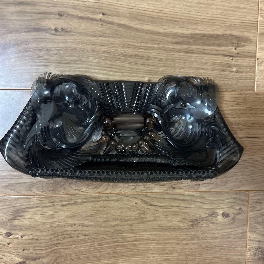 mame kurogochi クリアブラック パーティーバッグ