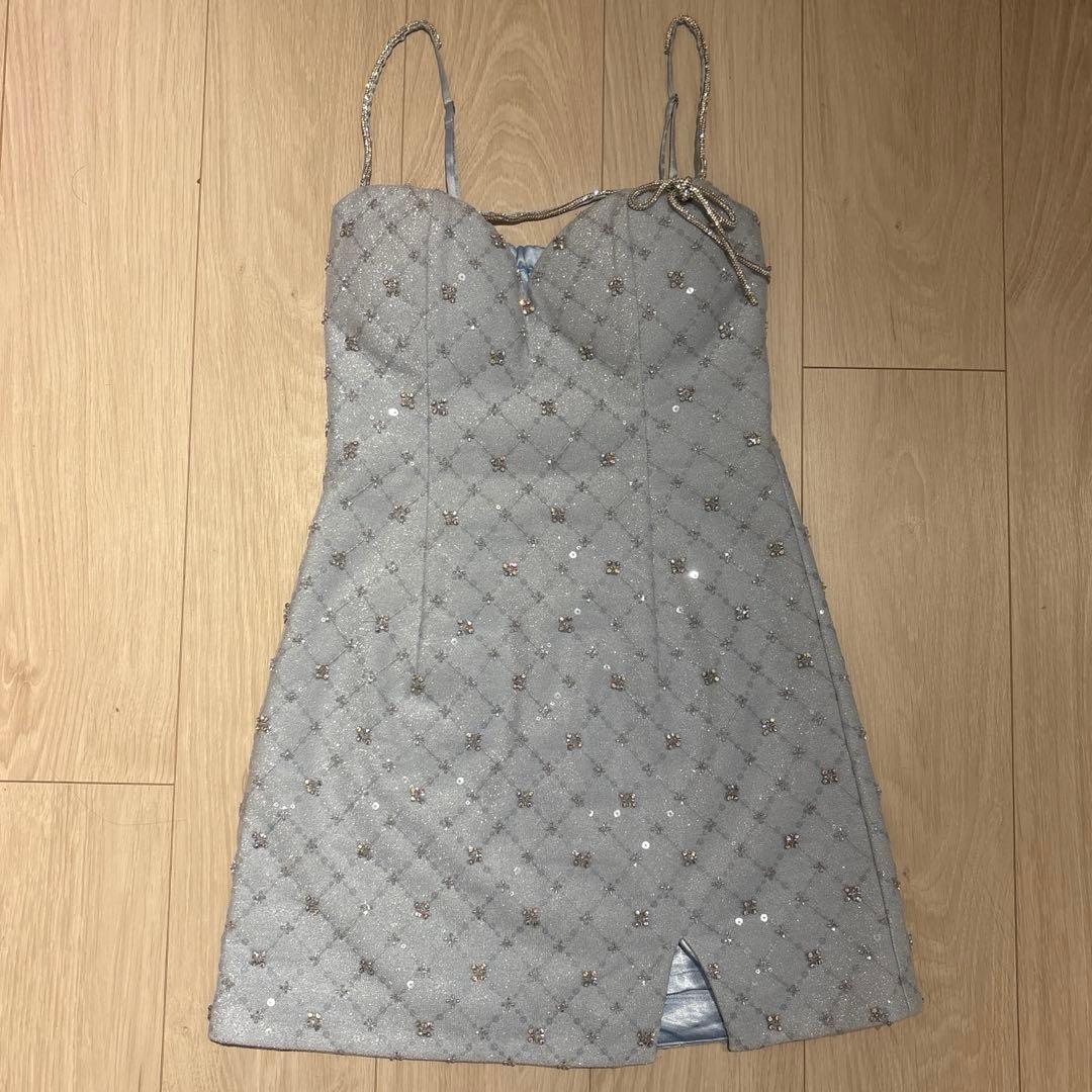 ROBE de FLEURS ライトブルー キャバドレス