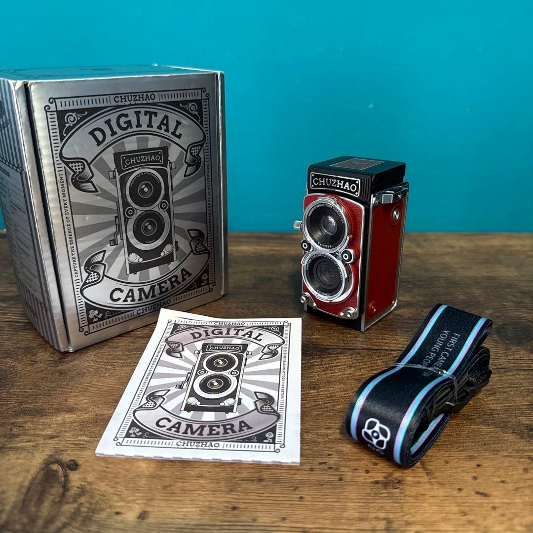 CHUZHAO デジタルレトロカメラ｜ヴィンテージ二眼レフ レッドカラー