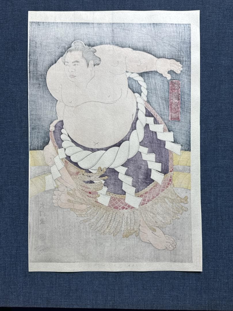 大相撲錦絵 木下大門 木版画「横綱栃錦土俵入り」初摺 - メルカリ