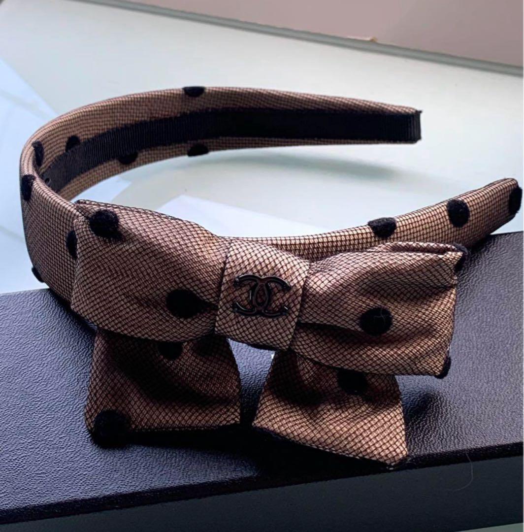 CHANEL 正規品リボン×ドット柄×ココマーク カチューシャあゆ着用モデルレア