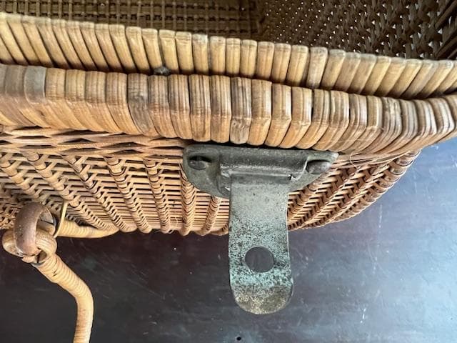 品番 z-0697 籐カゴ アンティーク レトロ ピクニックバック 小物入れ収納