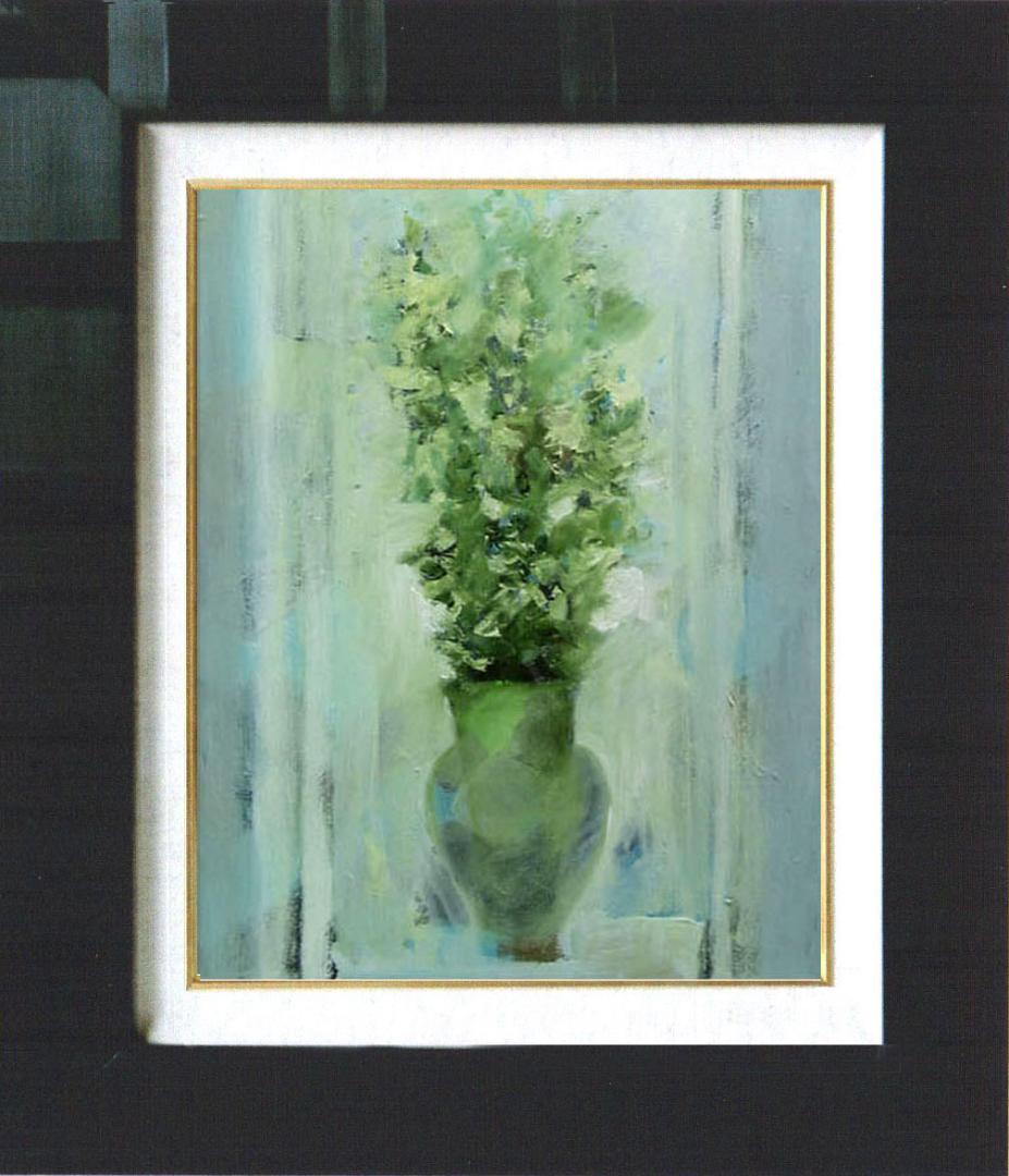 油絵 菅家令子 絵 絵画 インテリア 額付(白) uF6-111702 花