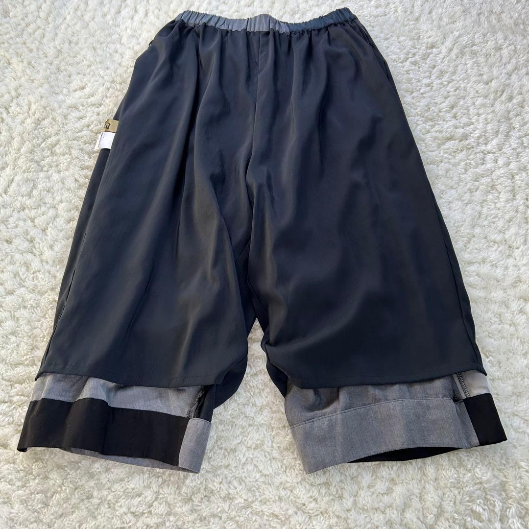 美品✨芽風 センソユニコ サルエルパンツ バルーン クロップド 春夏 黒グレー