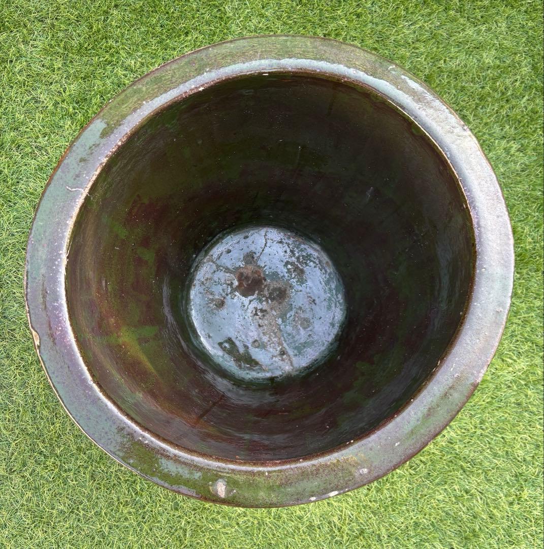 ピータン壺 水瓶 壺 特大壺 メダカ鉢 龍 アンティーク 焼き物 urn jar