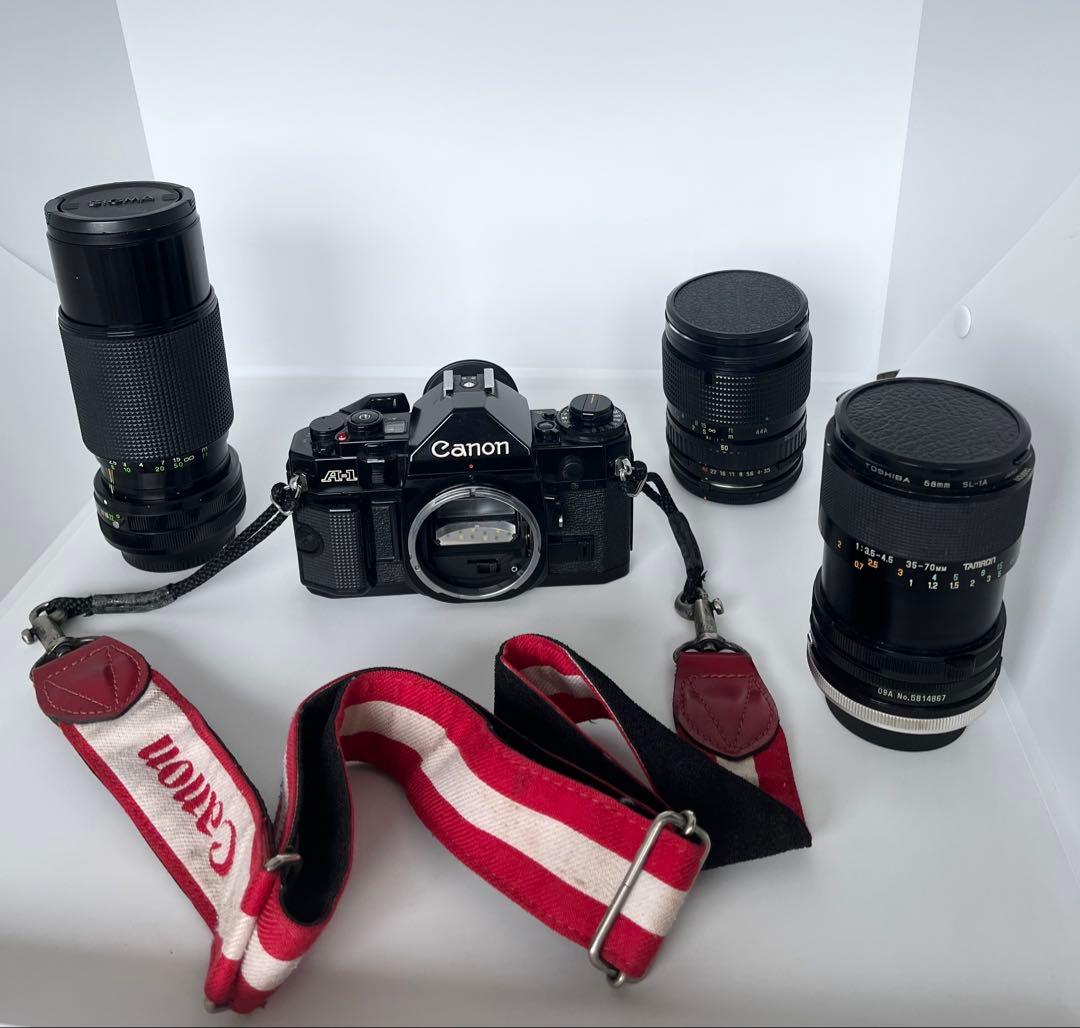 希少・動作品】Canon A-1 フィルムカメラ ＋ レンズ3本セット