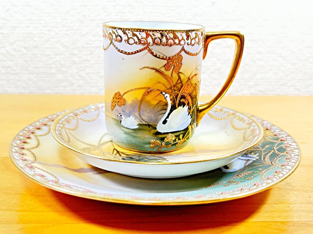 オールドノリタケ湖畔風景カップ＆ソーサー 【希少】オールドノリタケ