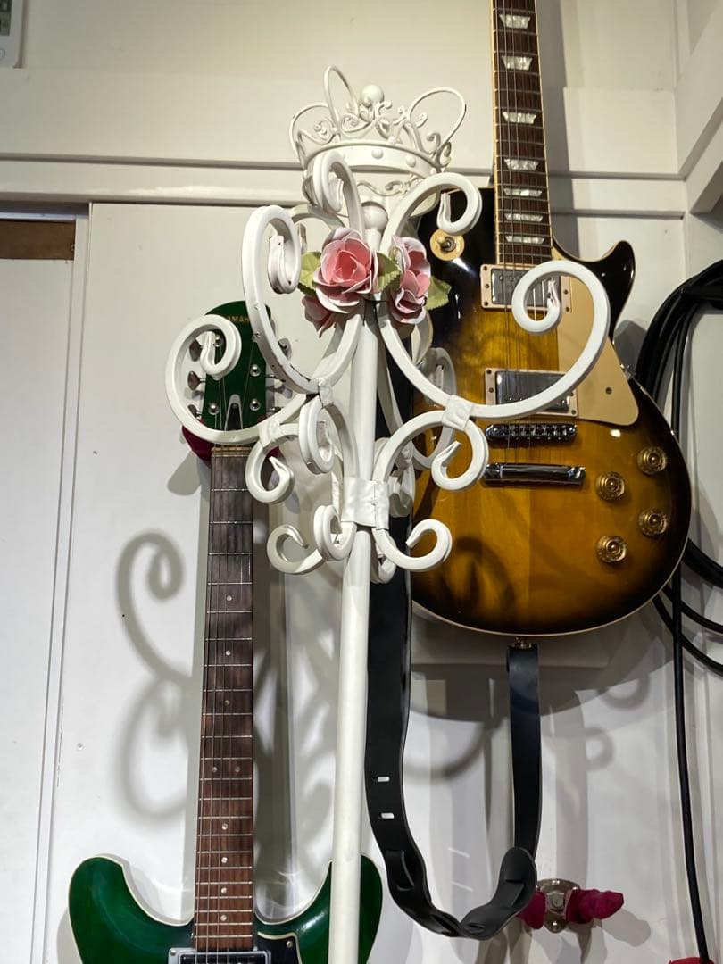 ポールスタンド ホワイト ピンク ローズ プリンセス ロココ調 アイアン