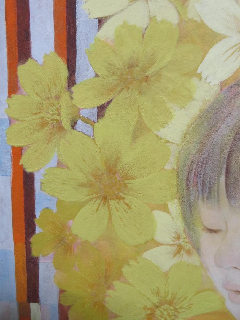 ◆月舘京子　「母子」　日本画　F12号　真作保証　師：山下保子◆