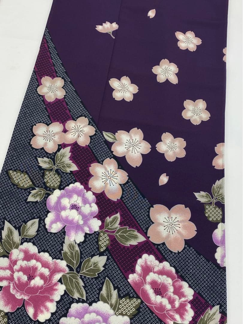 ブランド振袖 撫松庵 豪華 桜 牡丹 身丈174cm 撥水加工済