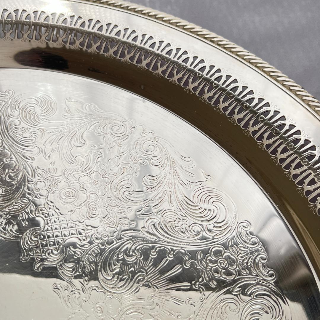 WM ROGERS】透かしのカフェトレー / ギャラリートレー 38cm カフェ