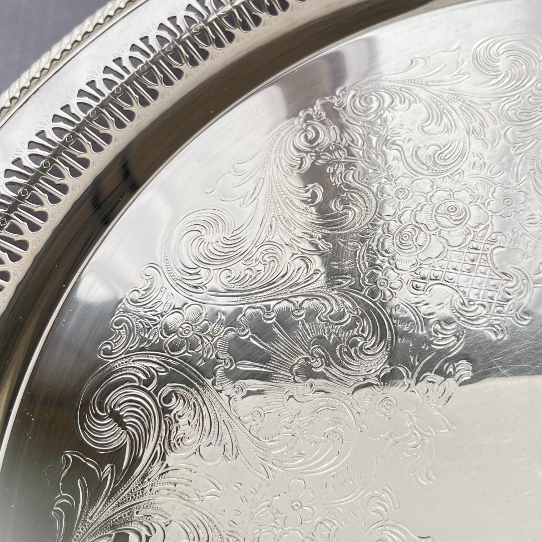 WM ROGERS】透かしのカフェトレー / ギャラリートレー 38cm カフェ