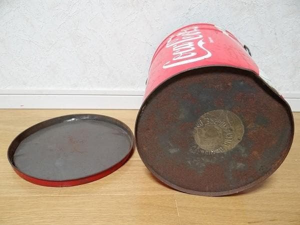 80年代 ビンテージ コカ・コーラ ティントラッシュ ブリキ 缶 ペール缶 旧車
