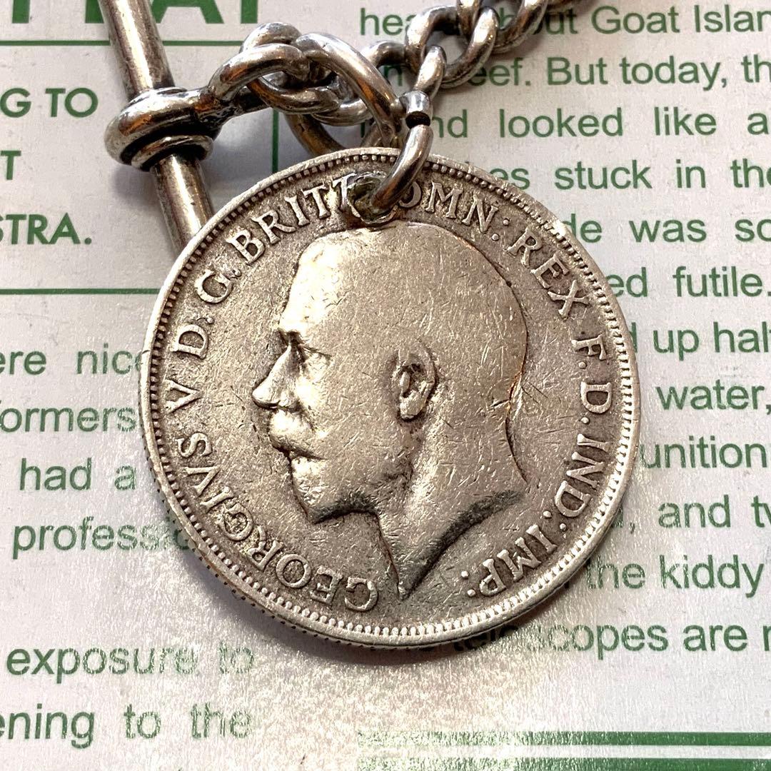 アルバートチェーン スマホチェーン　ウォレットチェーン 英国 アンティーク 銀