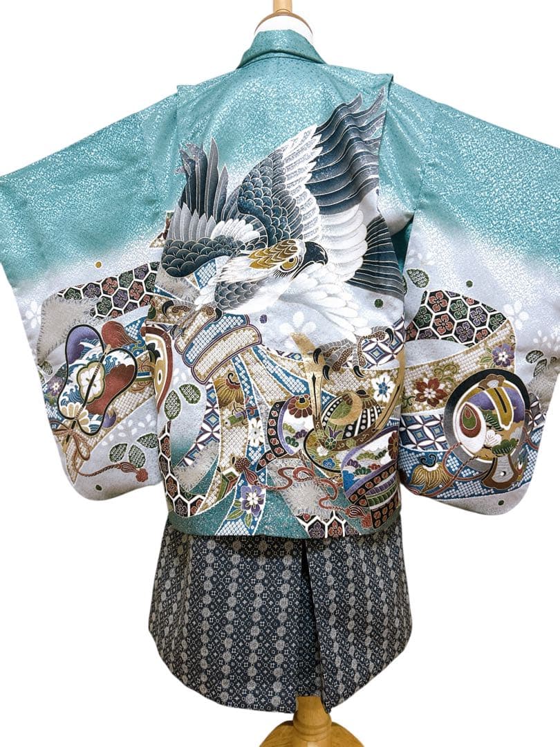 【専用出品】3歳から4歳♡七五三　男の子　フルセット　一式　緑　小さめ　鷹