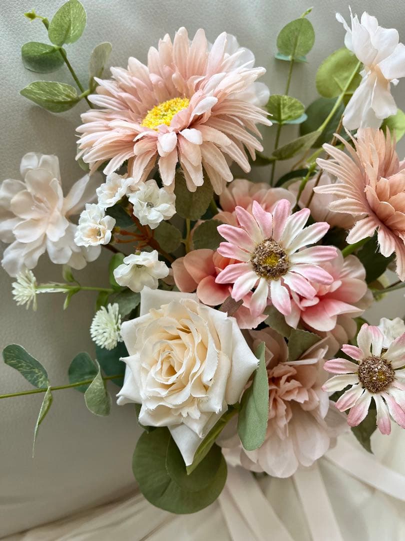 ウェディングブーケとブートニアのセット♡ガーベラブーケ♡前撮り♡挙式