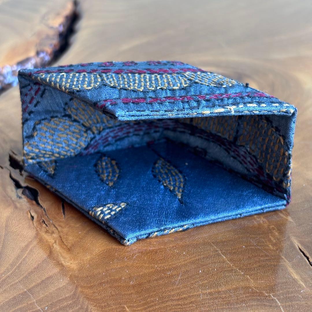 菱形香合 木製 作家物 錦の花 茶道具 共箱