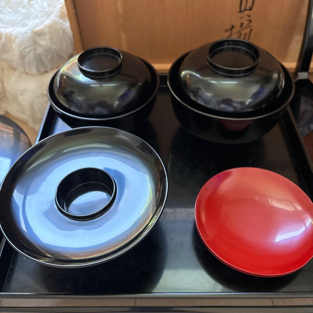 利休好 輪島塗 懐石道具 セット 5客 漆塗り 共箱付