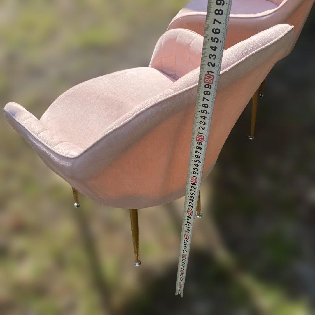 ベルベット ピンク 椅子 2脚セット モダンチェア