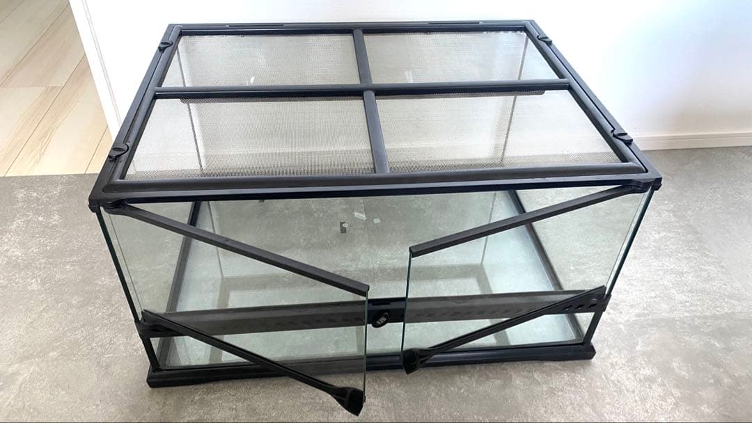 グラステラリウム6030 60×45×30 ガラス製 飼育ケージ 透明 2扉 グラス