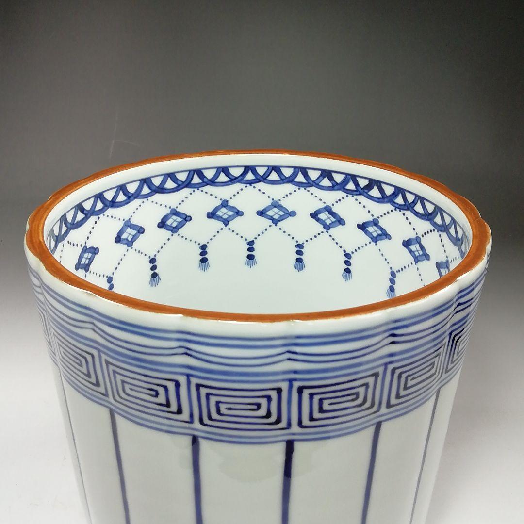 S789 水指 『染付 桶側水指』『橋本喜泉造』 共箱 茶道具