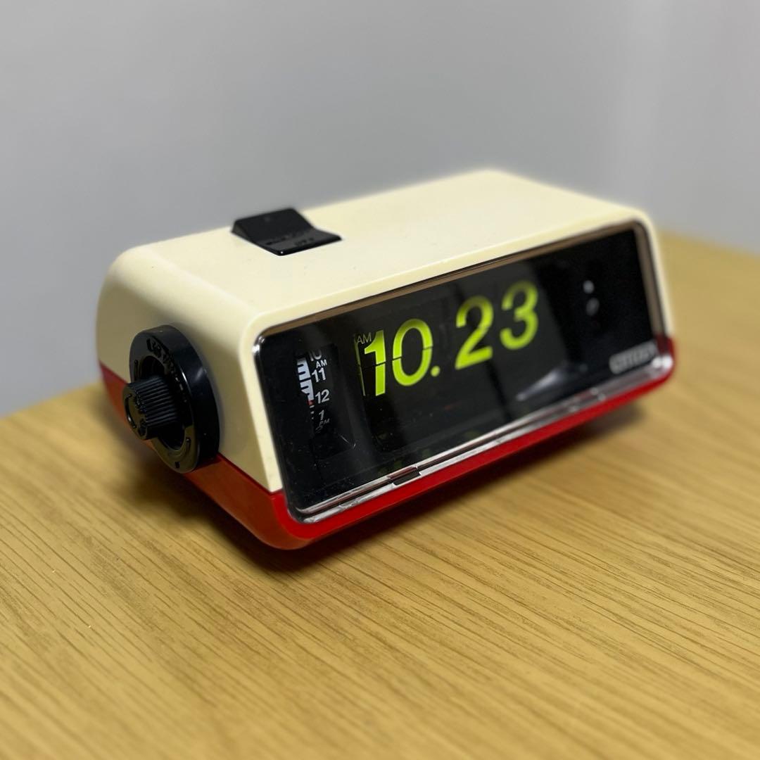 メンテ済・動作正常】CITIZEN パタパタ時計 ハイリーフ・カーチス赤白