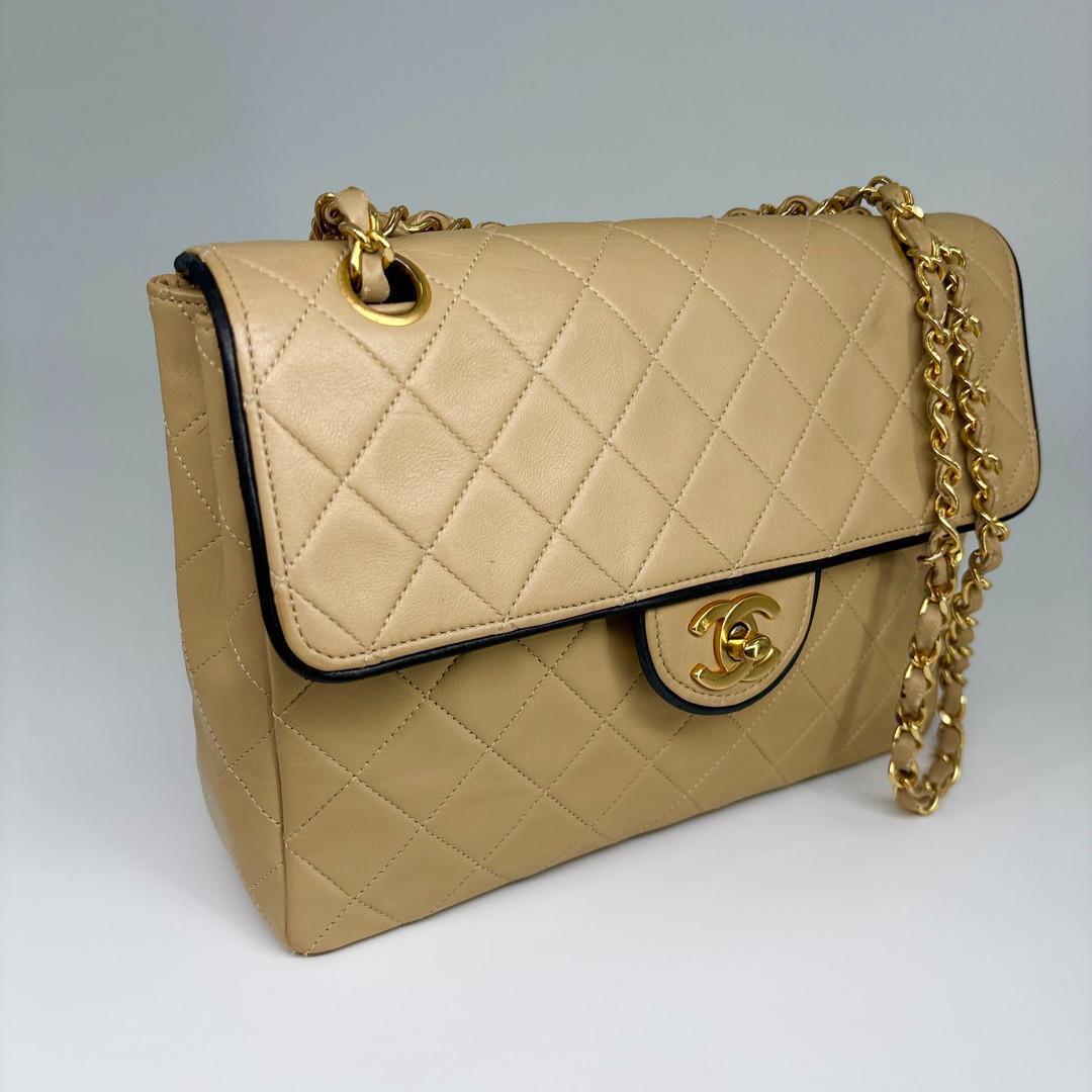 極美品 シャネル マトラッセ バイカラー ベージュ ショルダーバッグ レディース