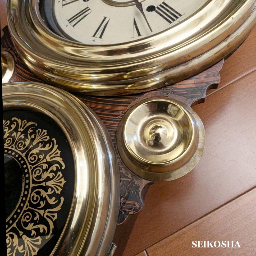 アンティーク掛時計　古時計　四つ丸　ダルマ掛時計　精工舎